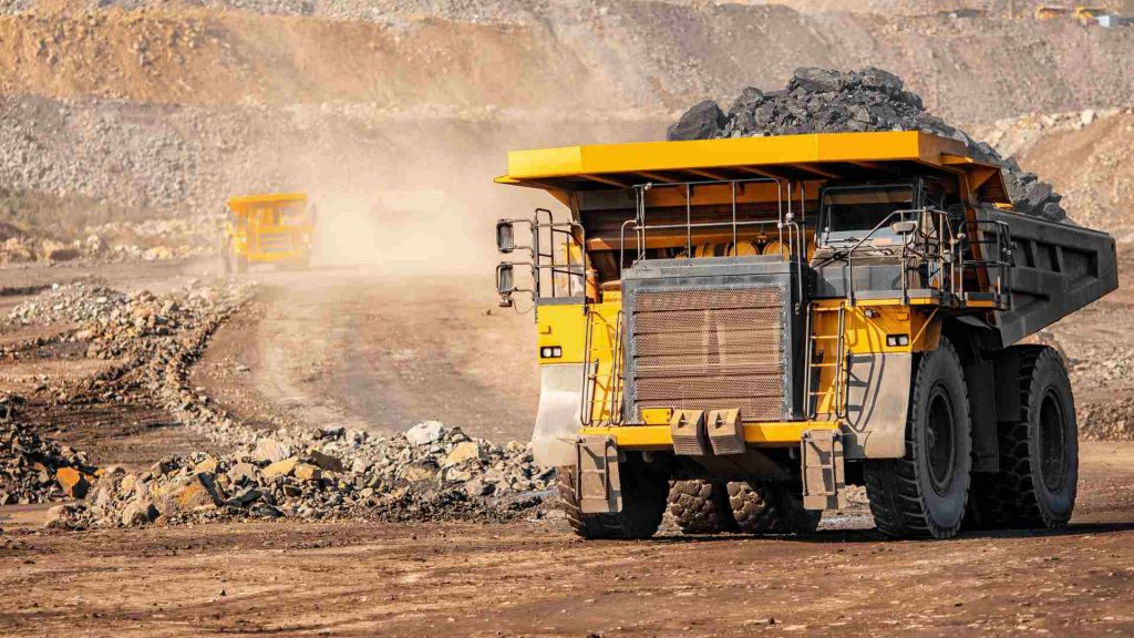 Mining truck on the site