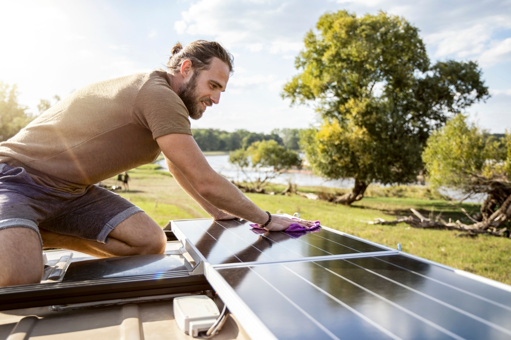 Solar panel cleaning